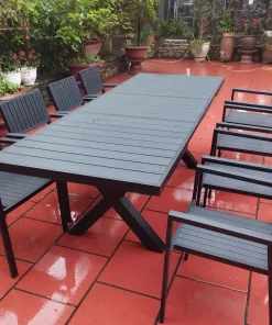 Bàn Ghế Sân Vườn Ngoài Trời Composit D180/240