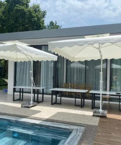 Ô dù hòa phát lệch tâm vuông 2m5 màu trắng